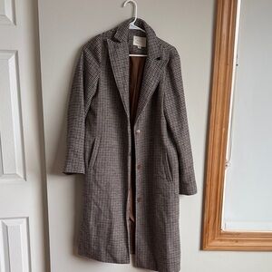 a new day Black and White Houndstooth Trench Coat